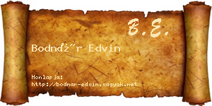 Bodnár Edvin névjegykártya