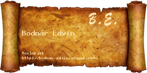 Bodnár Edvin névjegykártya